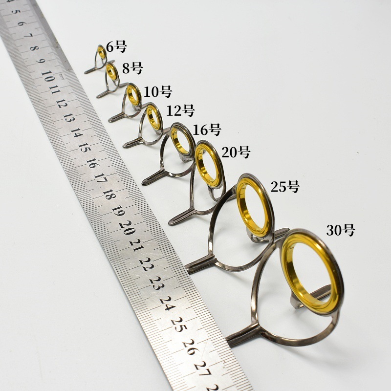 Fishing Rod Repair Kit - 8個入り釣り道具ステンレス鋼修理キットセット釣り竿ガイドリングチップ釣り竿サークルリングアイガイドワイヤーループ