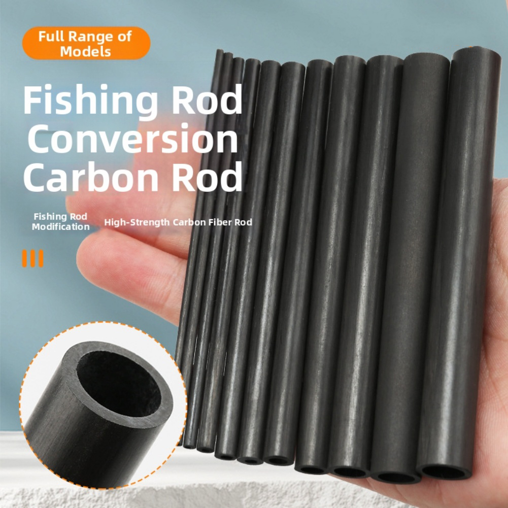 Fishing Rod Carbon Fiber - 釣り竿修理用10cm黒色中空カーボンファイバーチューブ、強力なDIY交換用先端セクション、2mm-12mm