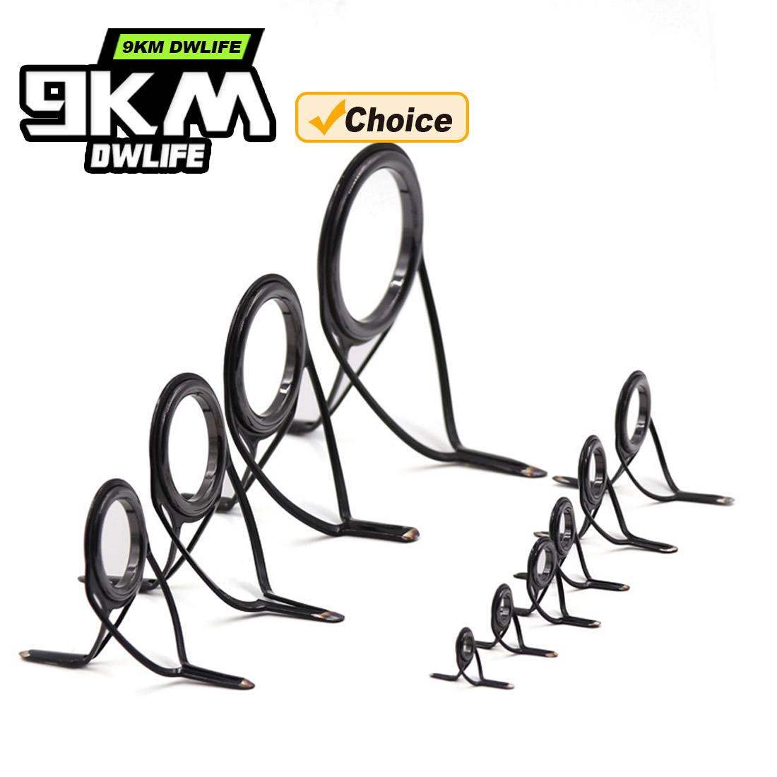 Fishing Rod Casting - 9KM OB カーブドロッドガイドキット 10個入り ダブルフット フィッシング