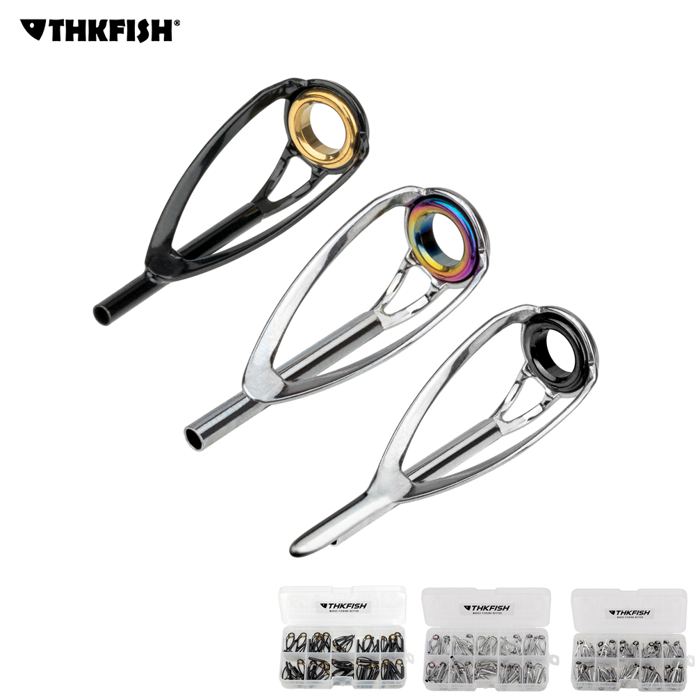 Fishing Rod Guide Replacement - THKFISH 50 個釣竿トップ先端修理キットステンレス鋼ガイドリングセット 1.2-3.2 ミリメートル釣竿トップ交換キット