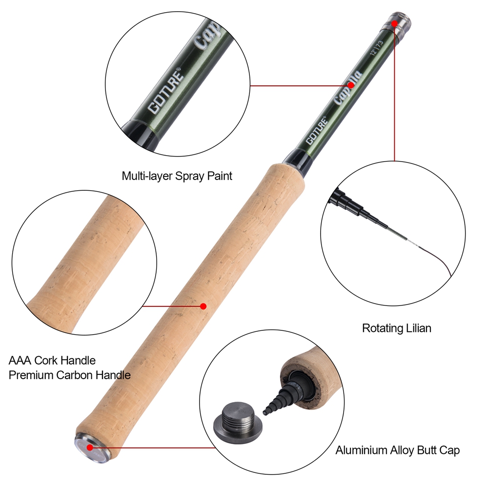 GOTENKara-超軽量釣り竿,3.6mコンボ,ライン付き - Fishing Rod Carbon Fiber のレビューと価格