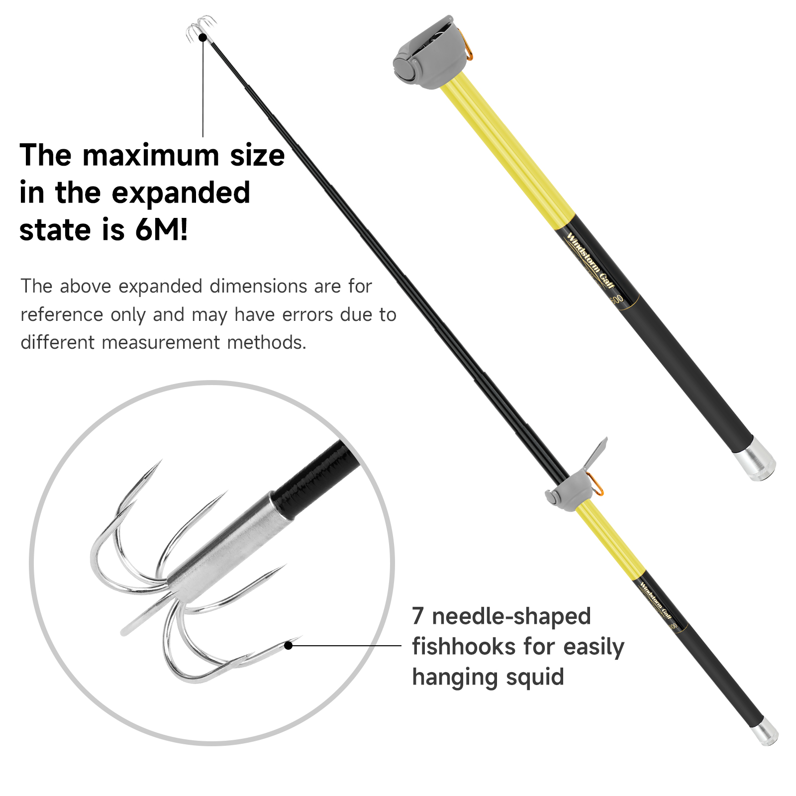 SANLIKE 6 メートル伸縮式イカ釣り竿ステンレス鋼 7 - Fishing Rod Carbon Fiber のレビューと価格