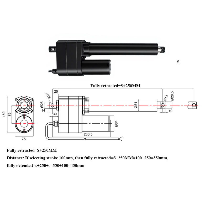 DC 12V 24V 7000N リニアアクチュエータ IP - Fishing Rod Telescopic のレビューと価格